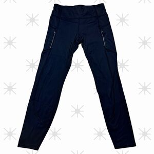 Athleta High Rise Leggings Size Medium Yoga workout Zip Pocket Spring Athletic